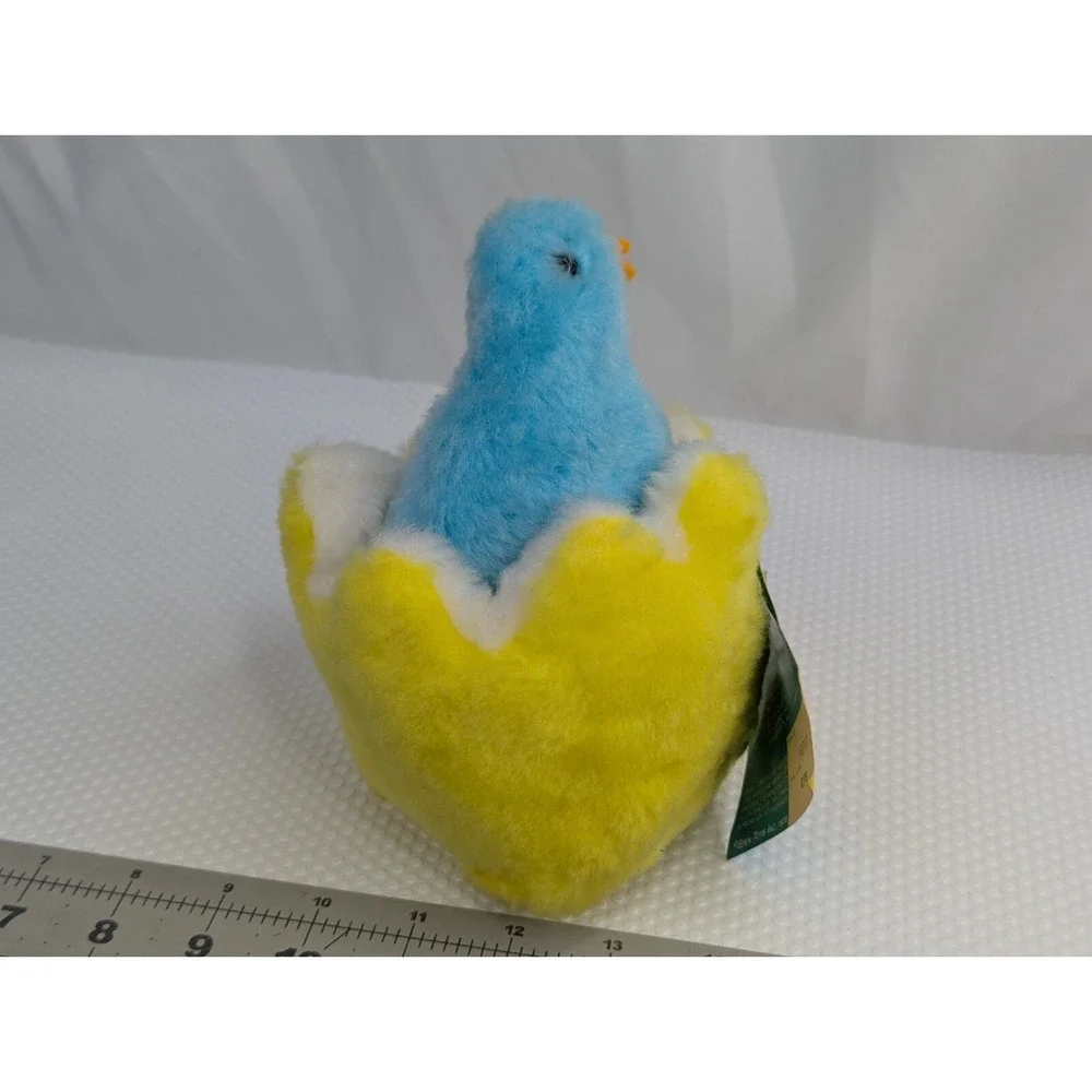 Eden Blue Bird Rattle‎ Plush Nest Yellow 7 Inch Vintage Paper Tag Stuffed Animal